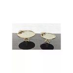 atabey home 2'li Bronz Ayna Yuvarlak Servis Tabaği 20+25 Cm-Sunumluk Döküm Gold Çerçeve Ve Döküm Ayak çerçeveliseriyuvarlak