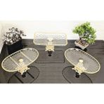 Atabey Home 3 Parça Çeyiz Seti & Sunumluk Gold Servis Tabağı Seti Çizgili & Gold Döküm Ayaklı Set & Servis Seti