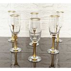 atabey home 6 Adet Kahve Yani Su Bardaği Gold Detayli & Lav 190Cc