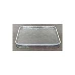 atabey home ATBPŞBRCM Gümüş Detayli Borcam Tepsi - Pasta - Kurabiye - Tatli Servis Tabaği - Sunumluk 33 Cm