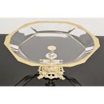 Atabey Home Avangarde Gold Döküm Ayaklı Gold Yaldızlı Büyük Boy Sunumluk Servis Tabağı Paşabahçe Reflection - kare ayak