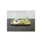 atabey home BATONÇELİKTEPSİLER 1 Adet Full Gold Sunum Tepsisi & Baton Pasta Servisi Çelik Tepsi Döküm Çerçeveli 32 Cm
