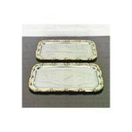atabey home BATONÇELİKTEPSİLER 2'li Sunum Tepsisi & Baton Pasta Servisi Çelik Tepsi Döküm Gold Çerçeve 32 Cm