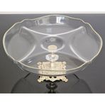 Atabey Home Bölmeli Servis Tabaği Döküm Ayakli Gold Detayli & Sunumluk & Kahvaltilik & Çerezlik 30cm