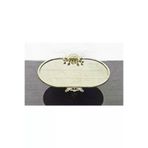 atabey home Bronz Ayna Büyük Kayik Sunumluk Döküm Gold Çerçeveli Ve Kare Ayakli 33 Cm çerçevelikayıkserisi