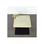 atabey home Bronz Cam Büyük Kare Servis Tabaği-Sunumluk-Söz Tepsisi-Sunum Tepsisi-Döküm Gold Çerçeve 27Cm cercevelikareserisi