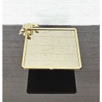 atabey home Bronz Cam Büyük Kare Servis Tabaği-Sunumluk-Söz Tepsisi-Sunum Tepsisi-Döküm Gold Çerçeve 27Cm