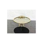 atabey home Büyük Bronz Ayna Yuvarlak Servis Tabaği 25Cm-Sunumluk Döküm Gold Çerçeve Ve Döküm Ayak çerçeveliseriyuvarlak