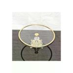 atabey home Cam Yuvarlak Büyük Servis Tabaği 25 Cm-Sunumluk Döküm Gold Çerçeve Ve Döküm Ayak çerçeveliseriyuvarlak