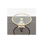 atabey home CAM YUVARLAK KÜÇÜK SERVİS TABAĞI 20 CM-SUNUMLUK DÖKÜM GOLD ÇERÇEVE VE DÖKÜM AYAK