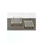 atabey home cercevelikareserisi 2'li Kare Servis Tabaği-Sunumluk-Söz Tepsisi-Sunum Tepsisi-Döküm Gold Çerçeve Ve 4 Ayakli 22+27Cm