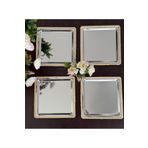 atabey home collection 6 ADET Kahve & Çay & Sunum Tepsisi Gümüş Tepsi Döküm Gold Çerçeveli