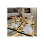 atabey home collection 6'lı Kahve & Çay & Sunum Tepsisi Metal Döküm Gül Model TYC2931DE6E1AC53F1