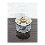 atabey home collection Şekerlik 1 Adet Gümüş Kapakli Siyah Papatya Detayli Çerezlik & Sunumluk