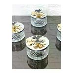 atabey home collection ŞEKERLİKAPAKLISERİ Şekerlik 2 Adet Gümüş Kapakli Siyah Kelebek Çerezlik & Sunumluk