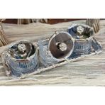atabey home collection TEPSİLİ GÜL ÇERÇEVELİ FULL GÜMÜŞ KASE SETİ & ŞEKERLİK & SUNUMLUK & ÇEREZLİK 34 CM TEPSİ