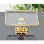 Atabey Home Döküm Ayaklı Yaldız Detaylı Kare Servis Tabağı Altın Paşabahçe Madlen - Gold