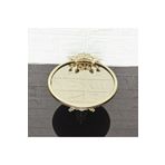 atabey home KÜÇÜK BRONZ AYNA YUVARLAK SERVİS TABAĞI 20CM-SUNUMLUK DÖKÜM GOLD ÇERÇEVE VE DÖKÜM AYAK