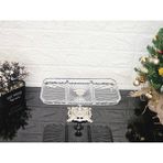 Atabey Home Paşabahçe Elegance Bölmeli Gümüş Döküm Ayaklı Sunum Kayık Dikdörtgen Tabak & Servis Tabak 27 cm