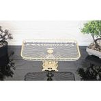 Atabey Home Paşabahçe Elegance Çizgili Gold Döküm Ayaklı Sunum Kayık Dikdörtgen Tabak & Servis Tabağı 27CM