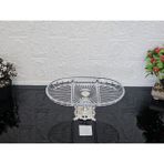 Atabey Home Paşabahçe Elegance Çizgili Gümüş Döküm Ayaklı Sunum Bölmeli Tabak Oval & Servis Tabağı 27CM