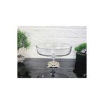 atabey home Paşabahçe Oval Borcam Gümüş Döküm Kare Ayakli Sunumluk 26 Cm