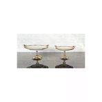 atabey home Porselen Sade Yuvarlak 2'li Servis Tabaği Srti-Sunumluk Döküm Gold Çerçeve Ve Döküm Ayakli 20+25Cm çerçeveliseriyuvarlak