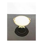 atabey home Porselen Sade Yuvarlak Küçük Servis Tabaği-Sunumluk Döküm Gold Çerçeve Ve Döküm Ayakli 20 Cm çerçeveliseriyuvarlak