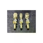 atabey home TYCL8B34MN170125353660002 Gold Servis Maşa Seti 3'lü Kelebek/makarna/pasta/yemek/sunum Maşası Titanyum