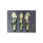 atabey home TYCL8B34MN170125353660002 Gold Servis Maşa Seti 3'lü Siyah Kelebek/makarna/pasta/yemek/sunum Maşası Titanyum