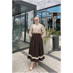 ATABEY MODA EFZ GİYİM DANTEL VE FIRFIR DETAYLI VUAL ETEK