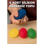 Atachair 4 Sertlikte Silikon Parmaklar ve El Bilek Güçlendirme, Ameliyat Sonrası El Egzersiz Topu 4'lü