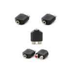 ATAELEKTRONİK 5 Adet 3.5mm Stereo Aux Siteryo Dişi - 2 Rca Dişi Çevirici Jack Fiş Soket Kablo Hoparlör Jakı