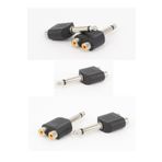 ATAELEKTRONİK 5 Adet 6.3mm Mono Anfi Amfi Mikrofon Ses Jakı Jack - 2 Rca Dişi Audıo Lale Tos Dönüştürücü