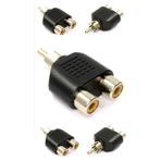 ATAELEKTRONİK 5 Adet Audio Video Rca Erkek - 2 Rca Dişi Aparat Lale Çoklayıcı Av Jack Rca Fişi Çift Kablo Girişli