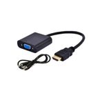 ATAELEKTRONİK Monitor Çevirici Hd Hdmı To Vga Wga Adaptör Ses Destekli + Aux Dönüştürücü Kablosu