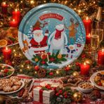 Atagift Hediyelik Happy New Year Yazılı Açık Mavi Yılbaşı Tepsisi & Çay Kahve Sunum Tepsisi 30CM