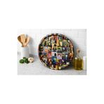ATAGİFT HEDİYELİK Sanat Temalı Kedi Desenli Yuvarlak Metal Kahve Çay Sunum Tepsisi – 35 CM