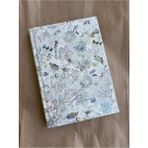 Atakids Lizy Deri Kapaklı Çiçek Desenli Çizgili Defter | 14X20 cm | 70 Yaprak | Sert Kapak | - Krem