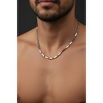 Atalya Accessory Kararmaz Çelik Titanyum Melon Zincir Erkek Kolye Kararmaz Çelik Kolye Çelik Zincir Kolye - Gümüş