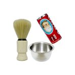 atamanstore Klasik Tıraş Seti | Ahşap Saplı Sakal Tıraş Fırçası | Paslanmaz Çelik Tıraş Tası | Tıraş Sabunu S-1