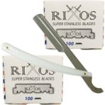 Atamanstore Rixos Super Stainless Yarım Tıraş Bıçağı 2 Adet 100'LÜ Paket | Ali Bıyıklı Ustura | Tıraş Seti - BEYAZ USTURA