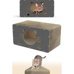 ATAPET Tırmata Doğal Karton Kedi Tırmalaması Kedi Tırmalama Kanepesi Tahtası Kedi Tırmalama Evi (Karton/Antrasit)
