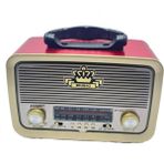 Ataşbey RT-301 Kırmızı Nostaljik Görünümlü Bluetoothlu Usb-Sd Card Mp3 Çalar Radyo Müzik - Kahverengi