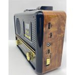 Ataşbey RT-356 Nostaljik Prototip Radyo Müzik Kutusu Bluetooth USB Saatli - Kahverengi