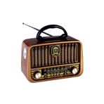 ataşbey RT-878 Ahşap Nostaljik Görünümlü Fenerli Bluetooth lu USB-SD Card Mp3 Çalar Radyo Müzik Kutusu