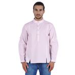 Atasi Henley Uzun Kol Mandarin Yaka Kısa Kurta Açık Mor Erkek Gömlek