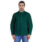 Atasi Henley Uzun Kol Mandarin Yaka Kısa Kurta Cam Göbeği Yeşili Erkek Günlük Gömlek