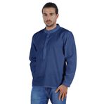 Atasi Henley Uzun Kol Mandarin Yaka Kısa Kurta Kraliyet Mavisi Erkek Gömlek