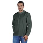 Atasi Henley Uzun Kol Mandarin Yaka Kısa Kurta Teal Green-2 Erkek Gömlek
